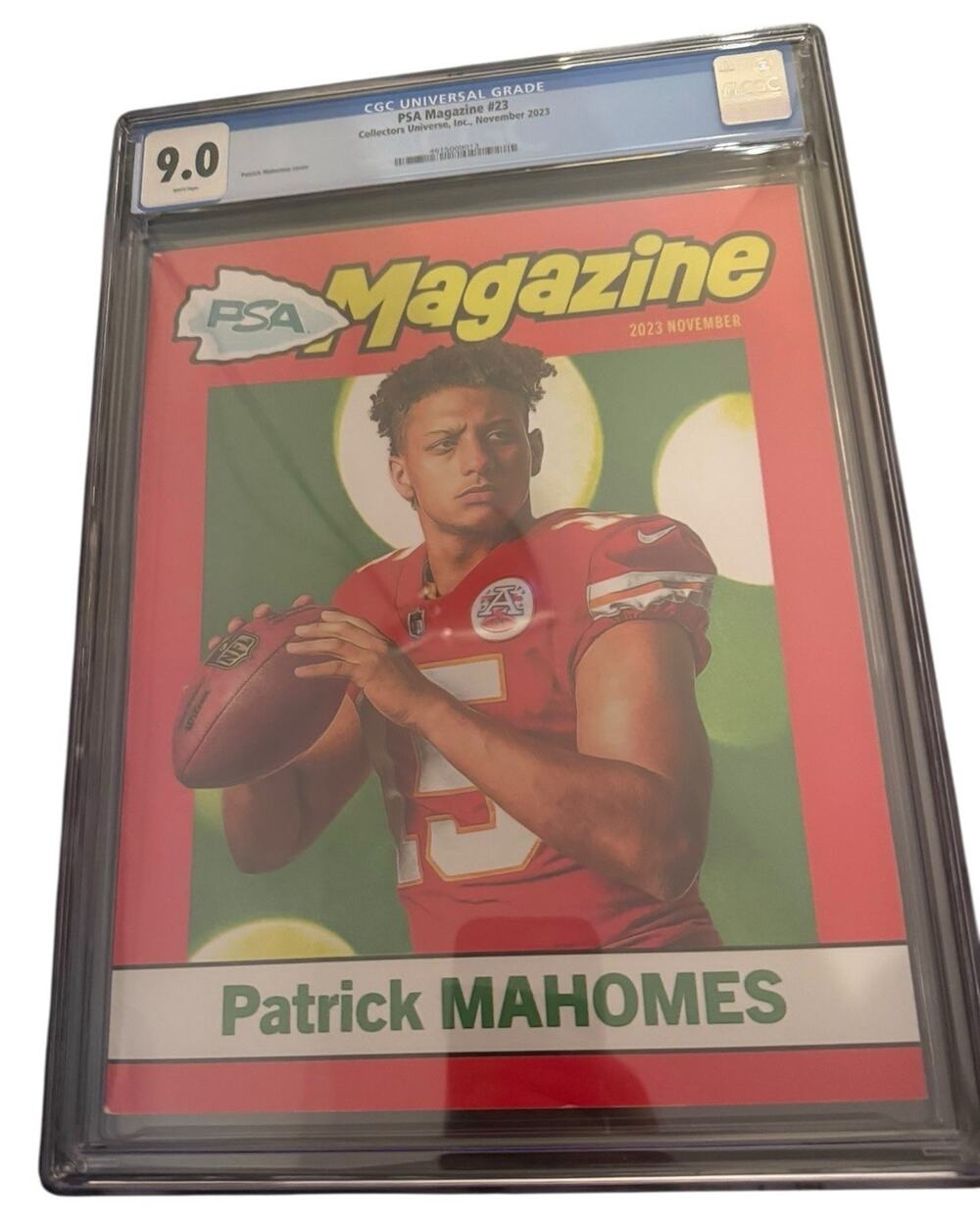 PSA Magazine #23 Collectors November 2023 Patrick Mahomes Cover Chiefs CGC 9.0